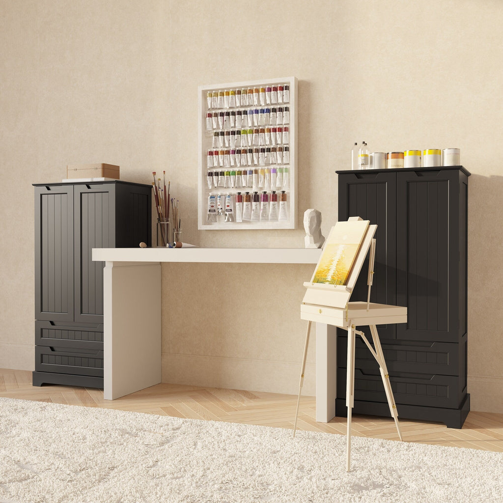 Mobile dispensa da cucina, mobiletto da bagno indipendente con 2 ante e cassetti