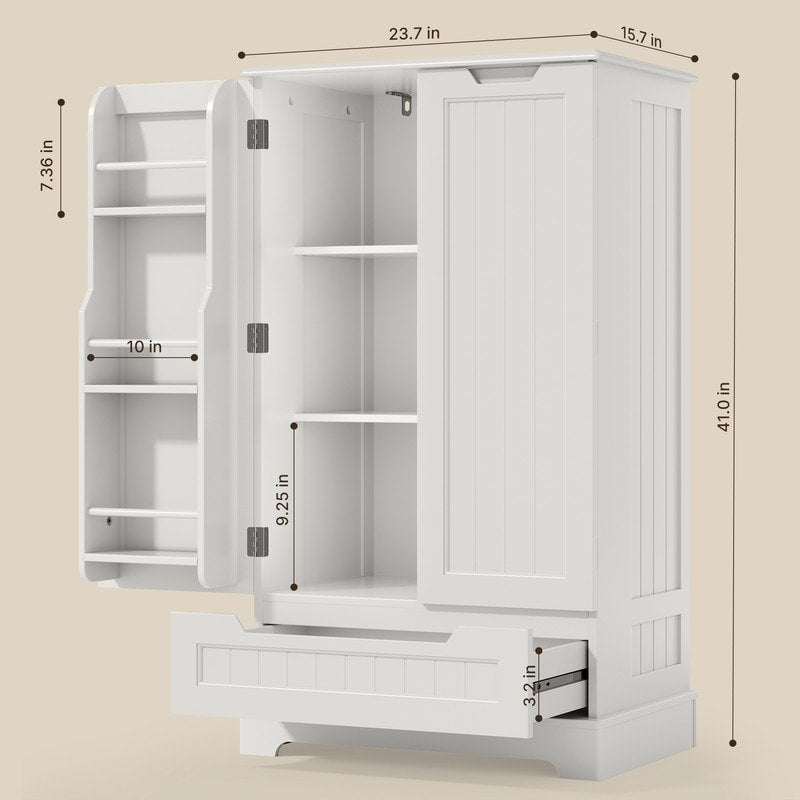 Mobile dispensa da cucina, mobiletto da bagno indipendente con 2 ante e cassetti