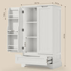 Mobile dispensa da cucina, mobiletto da bagno indipendente con 2 ante e cassetti