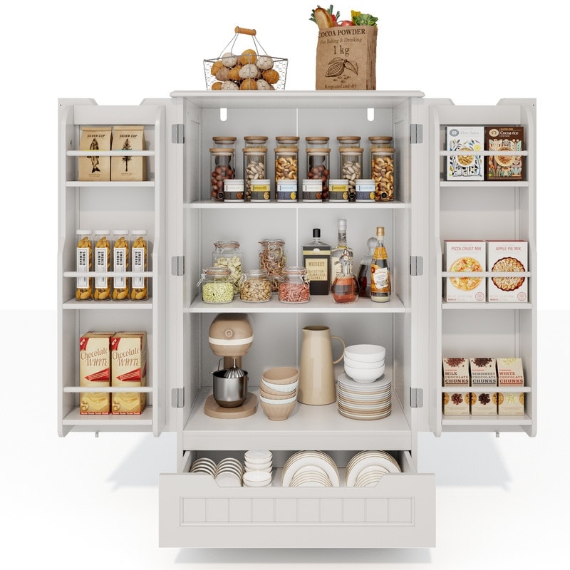 Mobile dispensa da cucina, mobiletto da bagno indipendente con 2 ante e cassetti