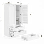 Mobile dispensa da cucina, mobiletto da bagno indipendente con 2 ante e cassetti