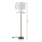 Lampada da terra a LED con candeliere in ferro rustico Koda 61, finitura in legno marrone/nero di JONATHAN Y