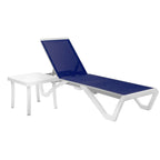 Kozyard Alan, chaise longue reclinabile regolabile per patio, gambe in resina di polipropilene e alluminio completamente piatte