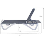 Kozyard Alan, chaise longue reclinabile regolabile per patio, gambe in resina di polipropilene e alluminio completamente piatte