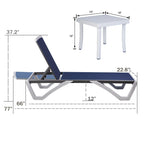 Kozyard Alan, chaise longue reclinabile regolabile per patio, gambe in resina di polipropilene e alluminio completamente piatte