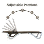 Kozyard Alan, chaise longue reclinabile regolabile per patio, gambe in resina di polipropilene e alluminio completamente piatte