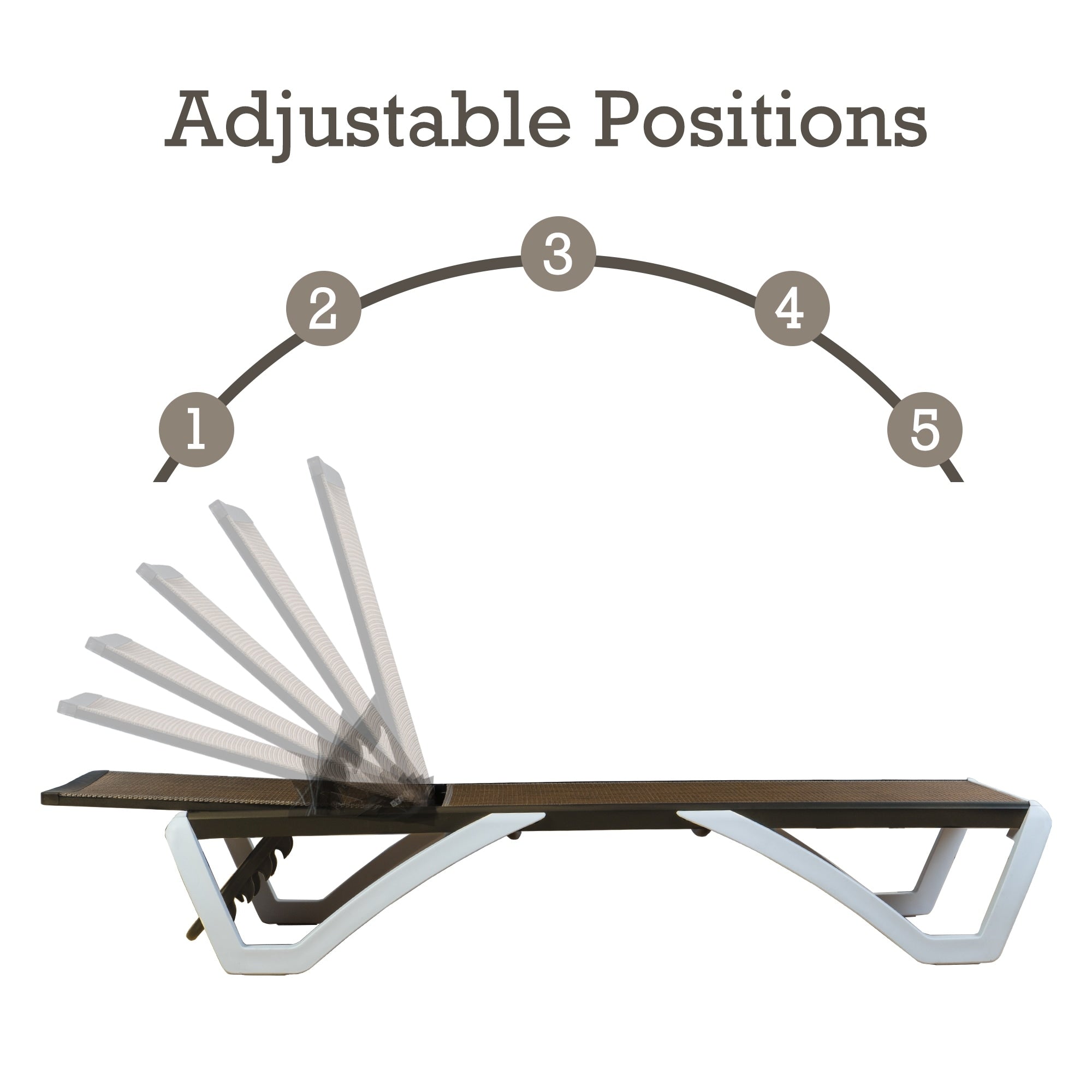 Kozyard Alan, chaise longue reclinabile regolabile per patio, gambe in resina di polipropilene e alluminio completamente piatte