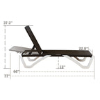 Kozyard Alan, chaise longue reclinabile regolabile per patio, gambe in resina di polipropilene e alluminio completamente piatte