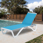 Kozyard Alan, chaise longue reclinabile regolabile per patio, gambe in resina di polipropilene e alluminio completamente piatte