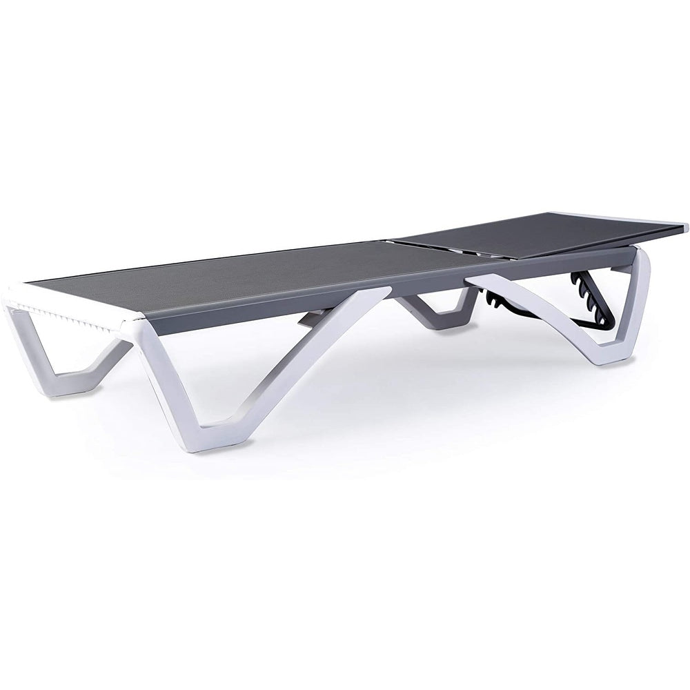 Kozyard Alan, chaise longue reclinabile regolabile per patio, gambe in resina di polipropilene e alluminio completamente piatte