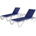 Kozyard Alan, chaise longue reclinabile regolabile per patio, gambe in resina di polipropilene e alluminio completamente piatte