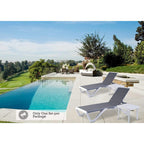 Kozyard Alan, chaise longue reclinabile regolabile per patio, gambe in resina di polipropilene e alluminio completamente piatte
