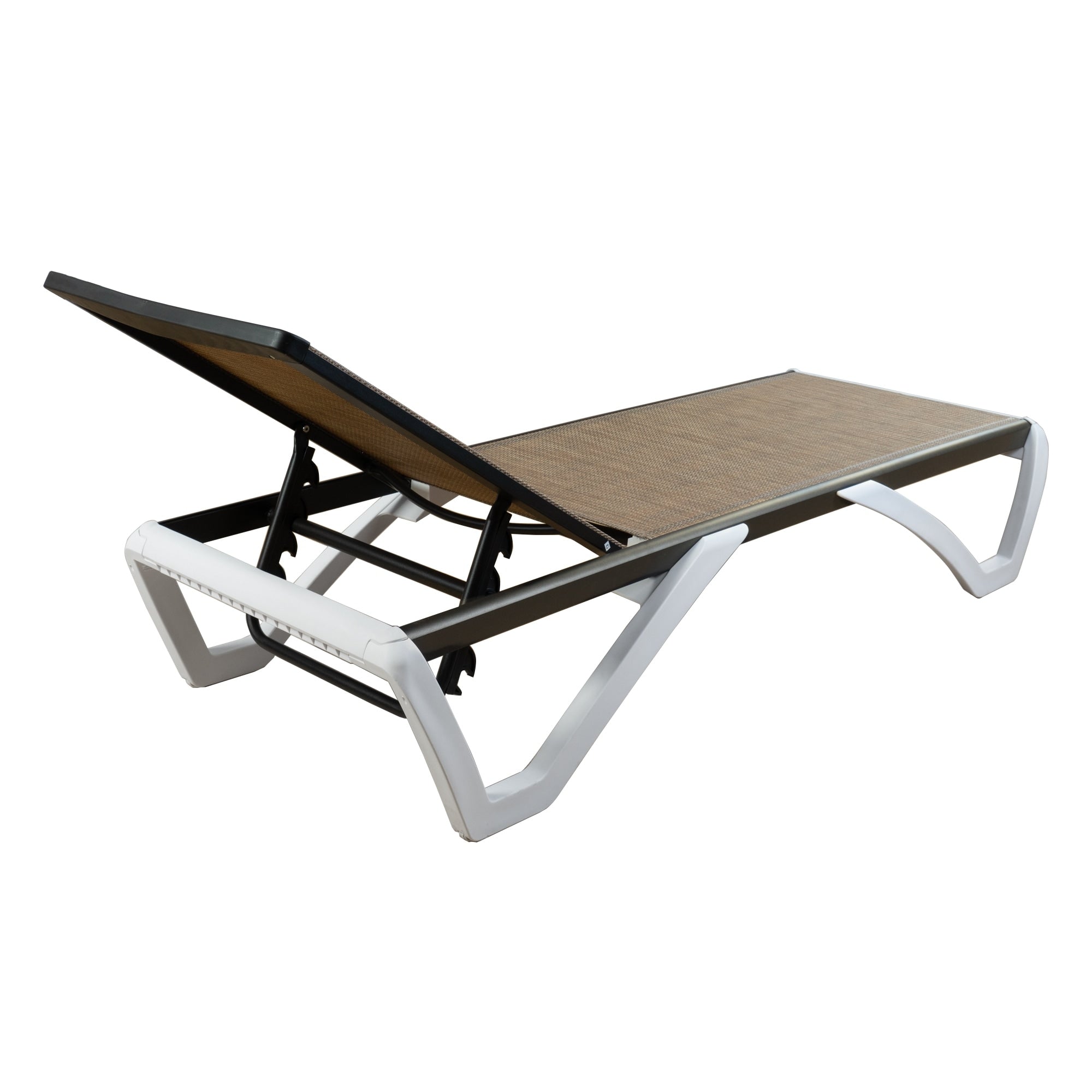 Kozyard Alan, chaise longue reclinabile regolabile per patio, gambe in resina di polipropilene e alluminio completamente piatte