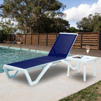 Kozyard Alan, chaise longue reclinabile regolabile per patio, gambe in resina di polipropilene e alluminio completamente piatte