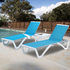 Kozyard Alan, chaise longue reclinabile regolabile per patio, gambe in resina di polipropilene e alluminio completamente piatte
