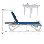 Kozyard Alan, chaise longue reclinabile regolabile per patio, gambe in resina di polipropilene e alluminio completamente piatte