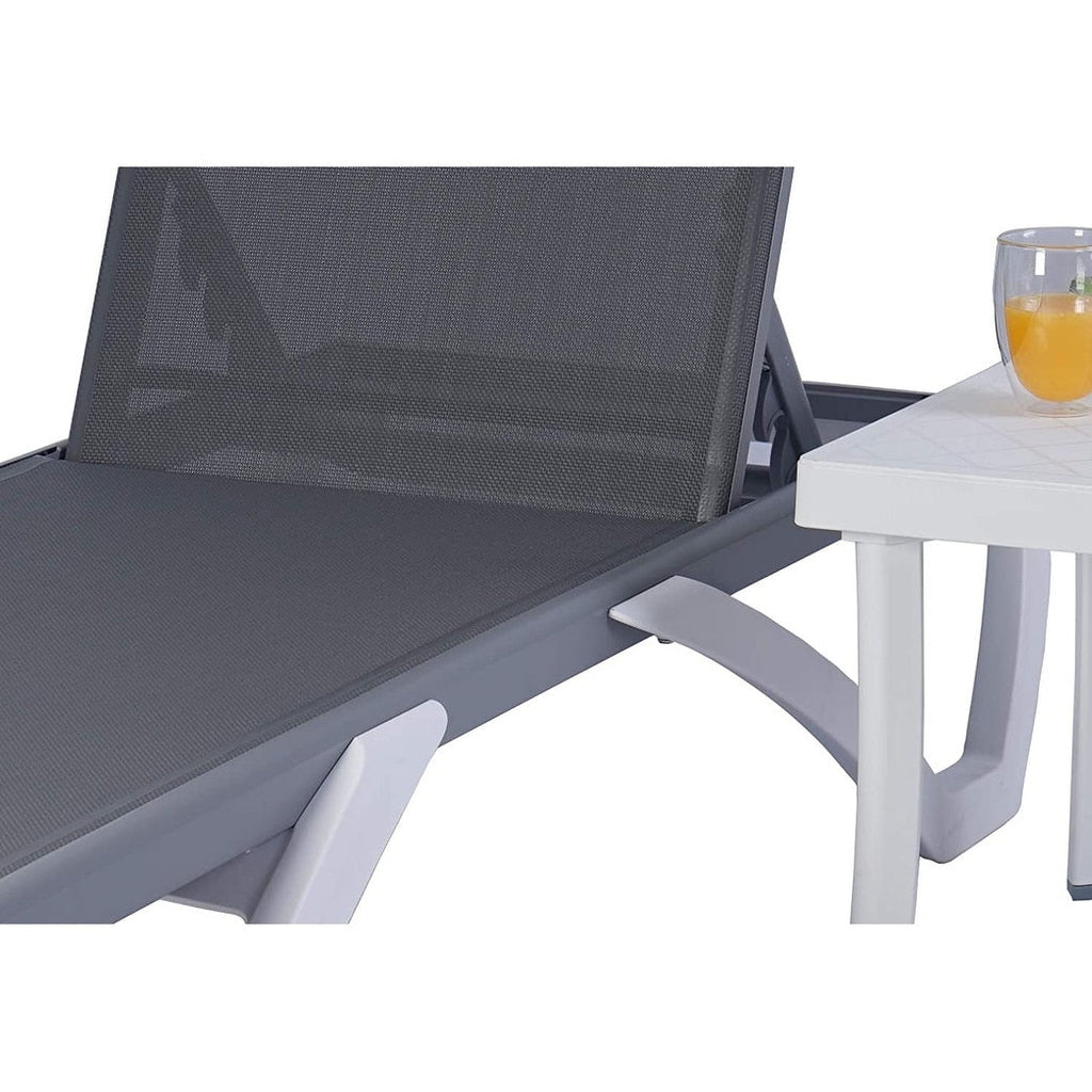 Kozyard Alan, chaise longue reclinabile regolabile per patio, gambe in resina di polipropilene e alluminio completamente piatte