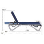 Kozyard Alan, chaise longue reclinabile regolabile per patio, gambe in resina di polipropilene e alluminio completamente piatte