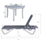 Kozyard Alan, chaise longue reclinabile regolabile per patio, gambe in resina di polipropilene e alluminio completamente piatte