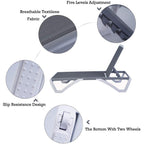 Kozyard Alan, chaise longue reclinabile regolabile per patio, gambe in resina di polipropilene e alluminio completamente piatte