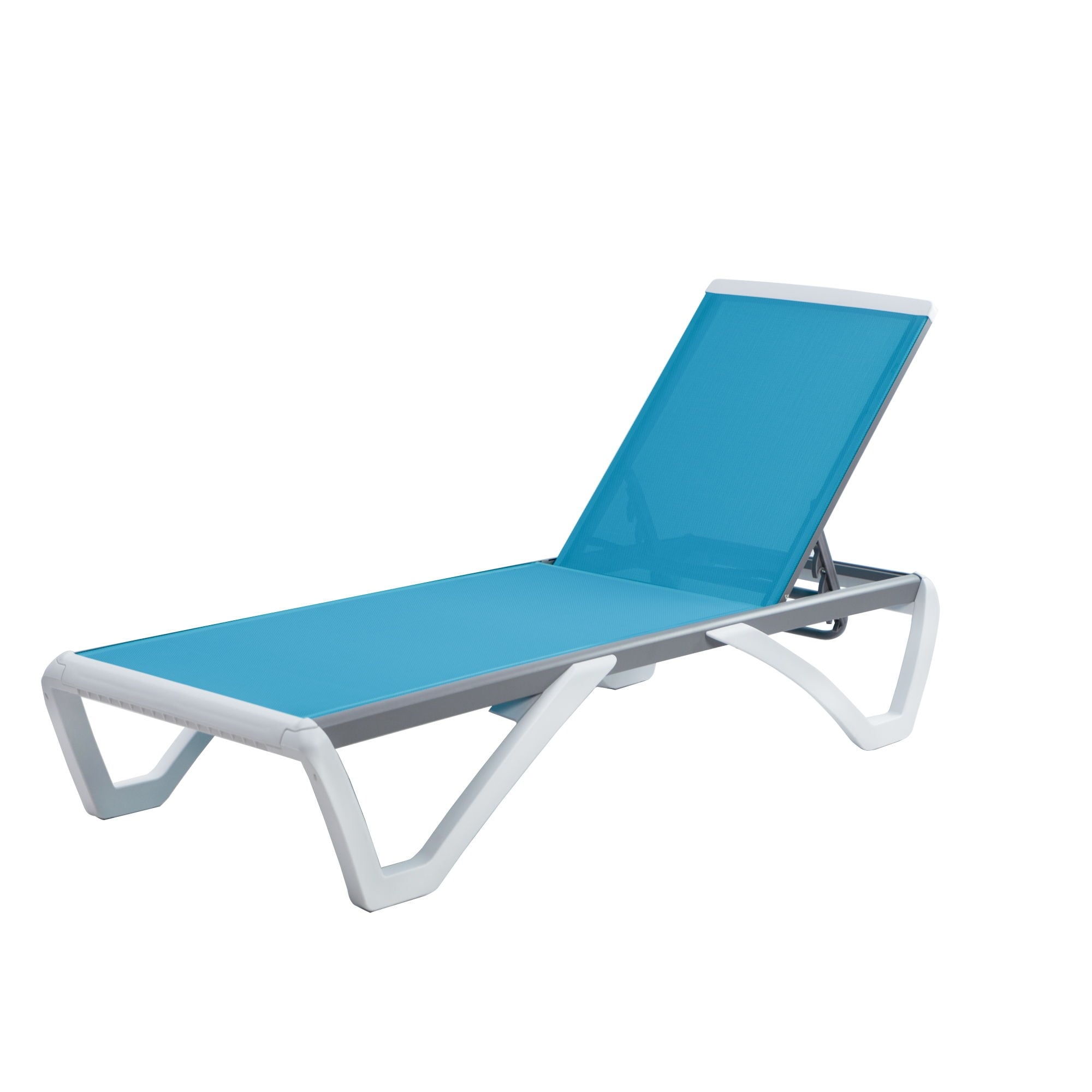Kozyard Alan, chaise longue reclinabile regolabile per patio, gambe in resina di polipropilene e alluminio completamente piatte
