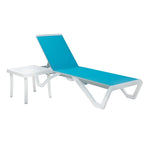 Kozyard Alan, chaise longue reclinabile regolabile per patio, gambe in resina di polipropilene e alluminio completamente piatte