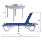 Kozyard Alan, chaise longue reclinabile regolabile per patio, gambe in resina di polipropilene e alluminio completamente piatte