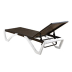 Kozyard Alan, chaise longue reclinabile regolabile per patio, gambe in resina di polipropilene e alluminio completamente piatte