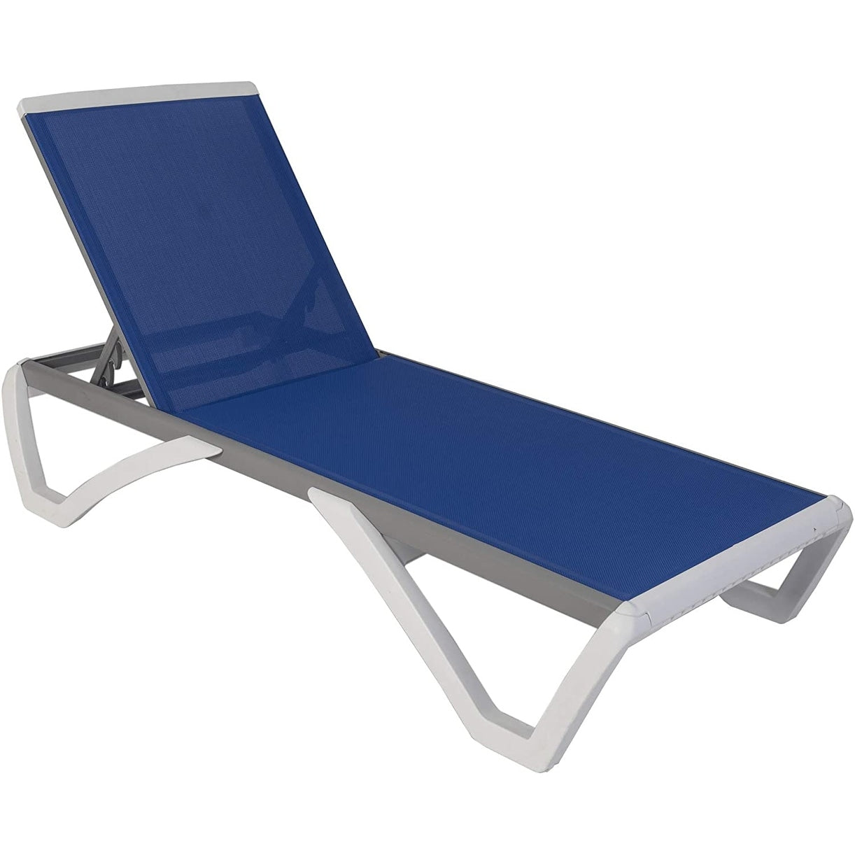 Kozyard Alan, chaise longue reclinabile regolabile per patio, gambe in resina di polipropilene e alluminio completamente piatte