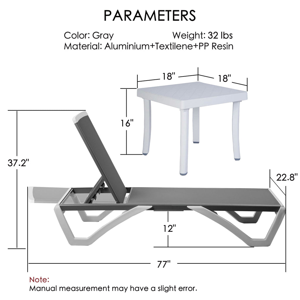 Kozyard Alan, chaise longue reclinabile regolabile per patio, gambe in resina di polipropilene e alluminio completamente piatte