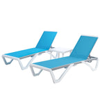 Kozyard Alan, chaise longue reclinabile regolabile per patio, gambe in resina di polipropilene e alluminio completamente piatte