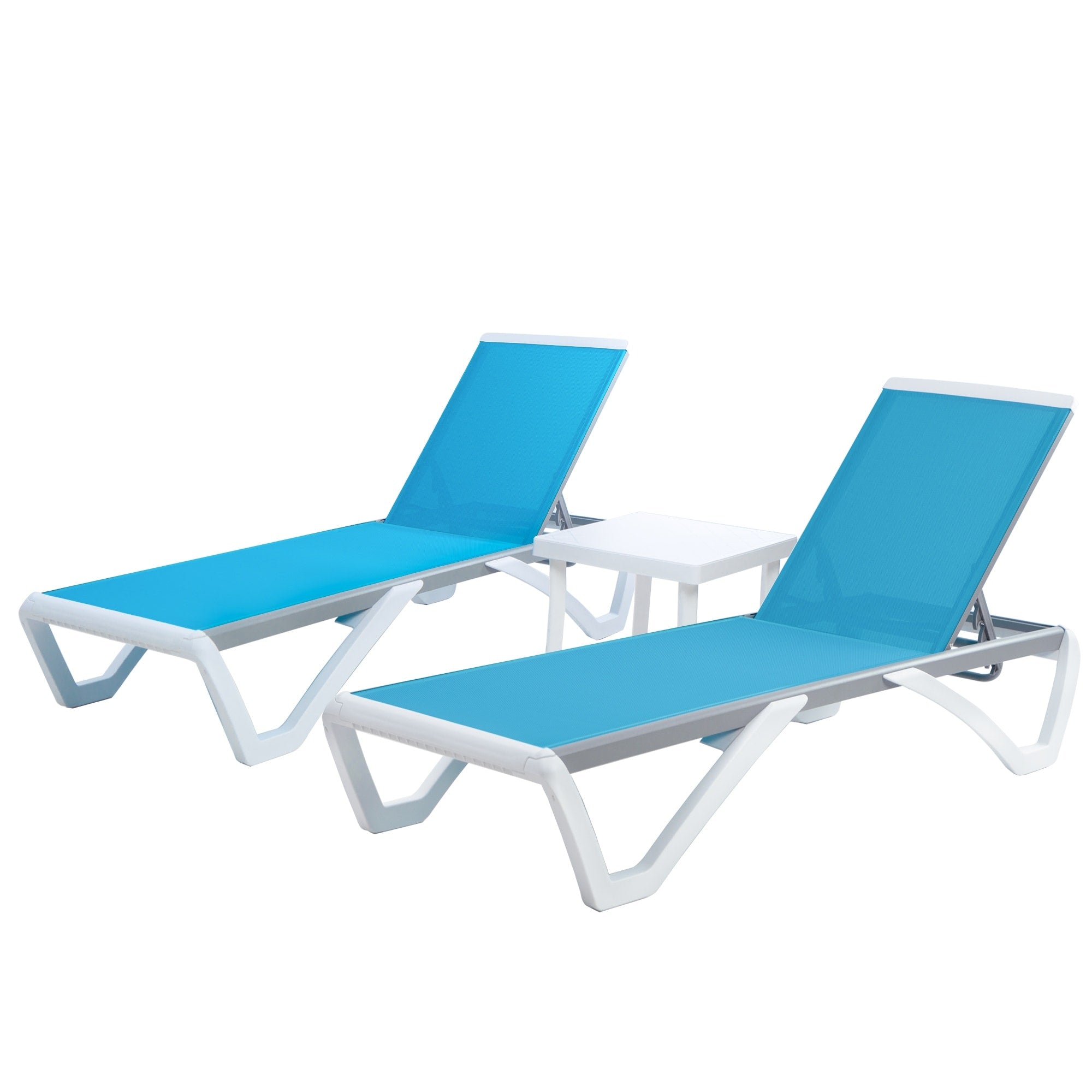 Kozyard Alan, chaise longue reclinabile regolabile per patio, gambe in resina di polipropilene e alluminio completamente piatte