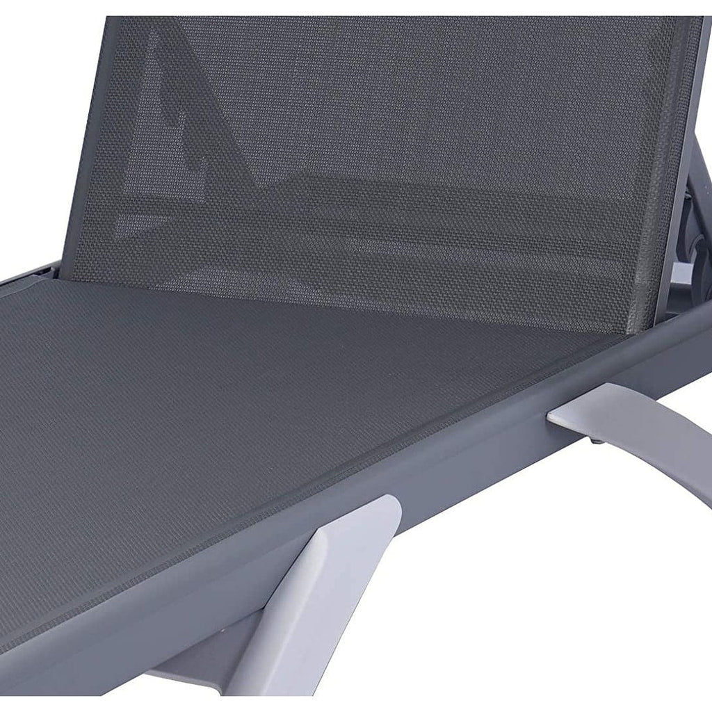 Kozyard Alan, chaise longue reclinabile regolabile per patio, gambe in resina di polipropilene e alluminio completamente piatte