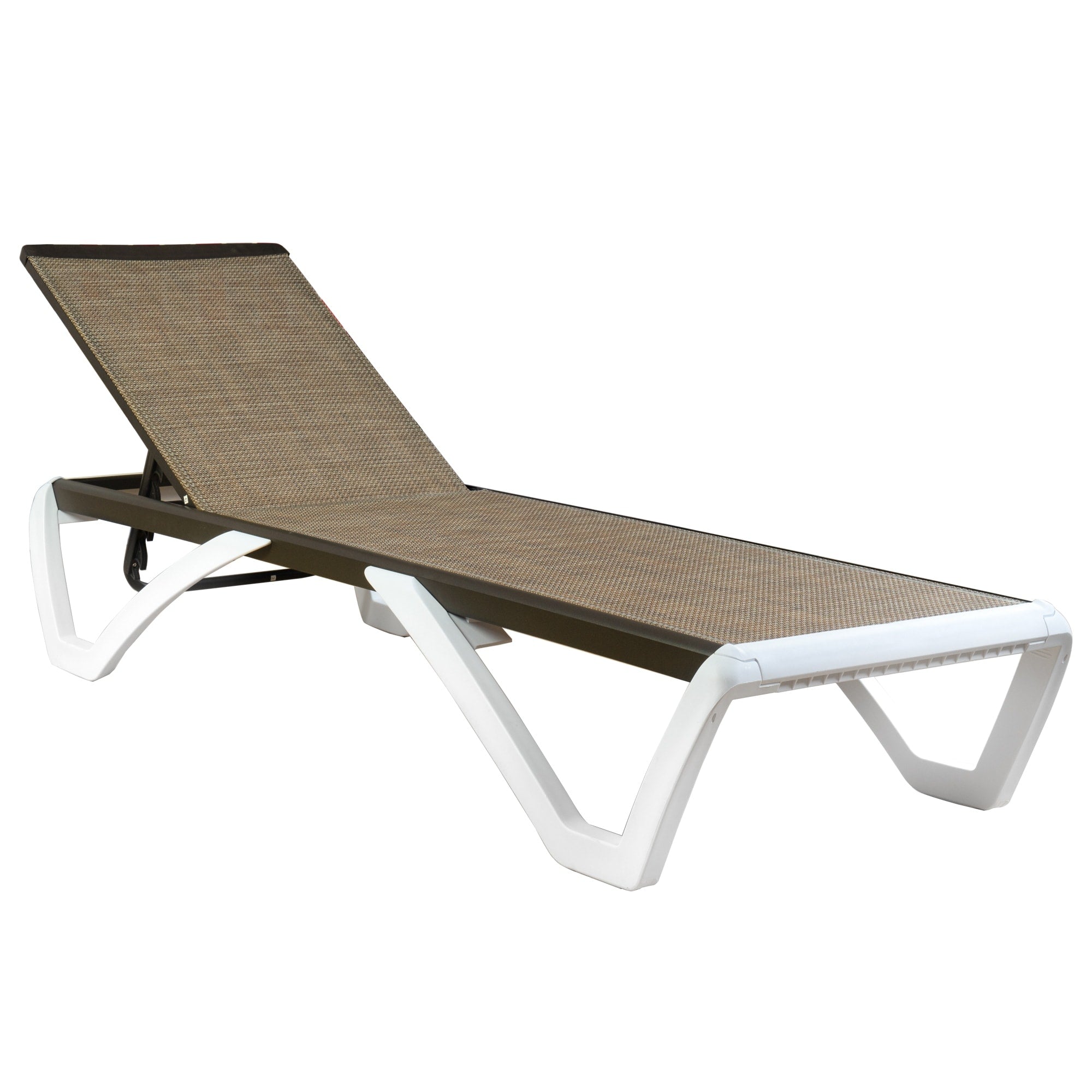 Kozyard Alan, chaise longue reclinabile regolabile per patio, gambe in resina di polipropilene e alluminio completamente piatte