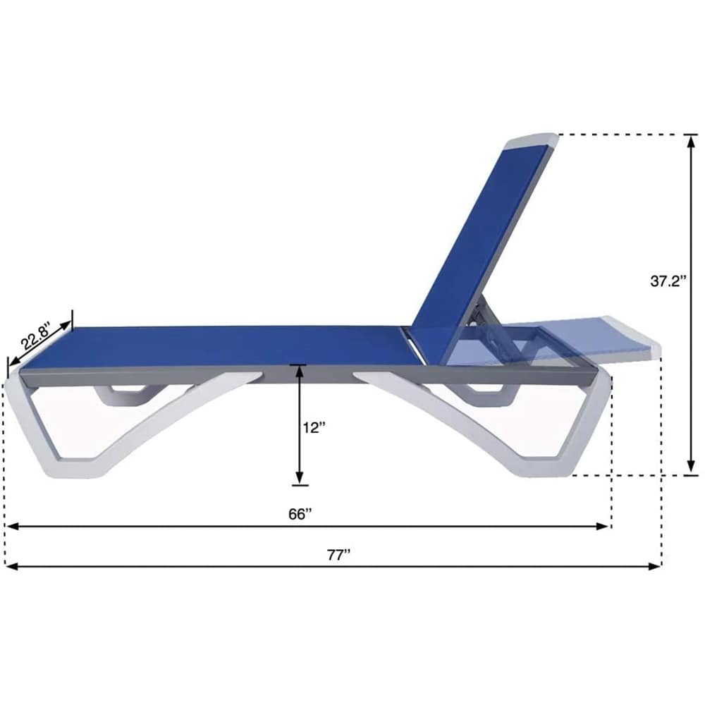 Kozyard Alan, chaise longue reclinabile regolabile per patio, gambe in resina di polipropilene e alluminio completamente piatte