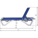 Kozyard Alan, chaise longue reclinabile regolabile per patio, gambe in resina di polipropilene e alluminio completamente piatte