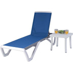 Kozyard Alan, chaise longue reclinabile regolabile per patio, gambe in resina di polipropilene e alluminio completamente piatte
