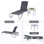 Kozyard Alan, chaise longue reclinabile regolabile per patio, gambe in resina di polipropilene e alluminio completamente piatte