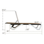Kozyard Alan, chaise longue reclinabile regolabile per patio, gambe in resina di polipropilene e alluminio completamente piatte