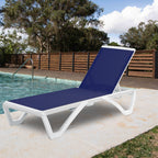 Kozyard Alan, chaise longue reclinabile regolabile per patio, gambe in resina di polipropilene e alluminio completamente piatte