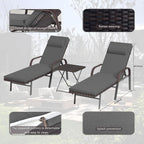 Set chaise lounge da esterno Kullavik in 3 pezzi