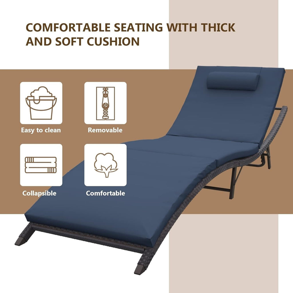 Set chaise lounge da esterno Kullavik in 3 pezzi