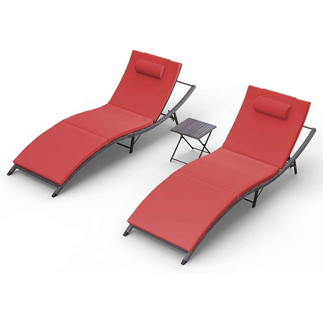 Set chaise lounge da esterno Kullavik in 3 pezzi