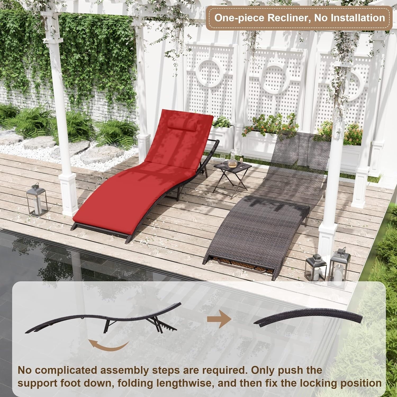 Set chaise lounge da esterno Kullavik in 3 pezzi