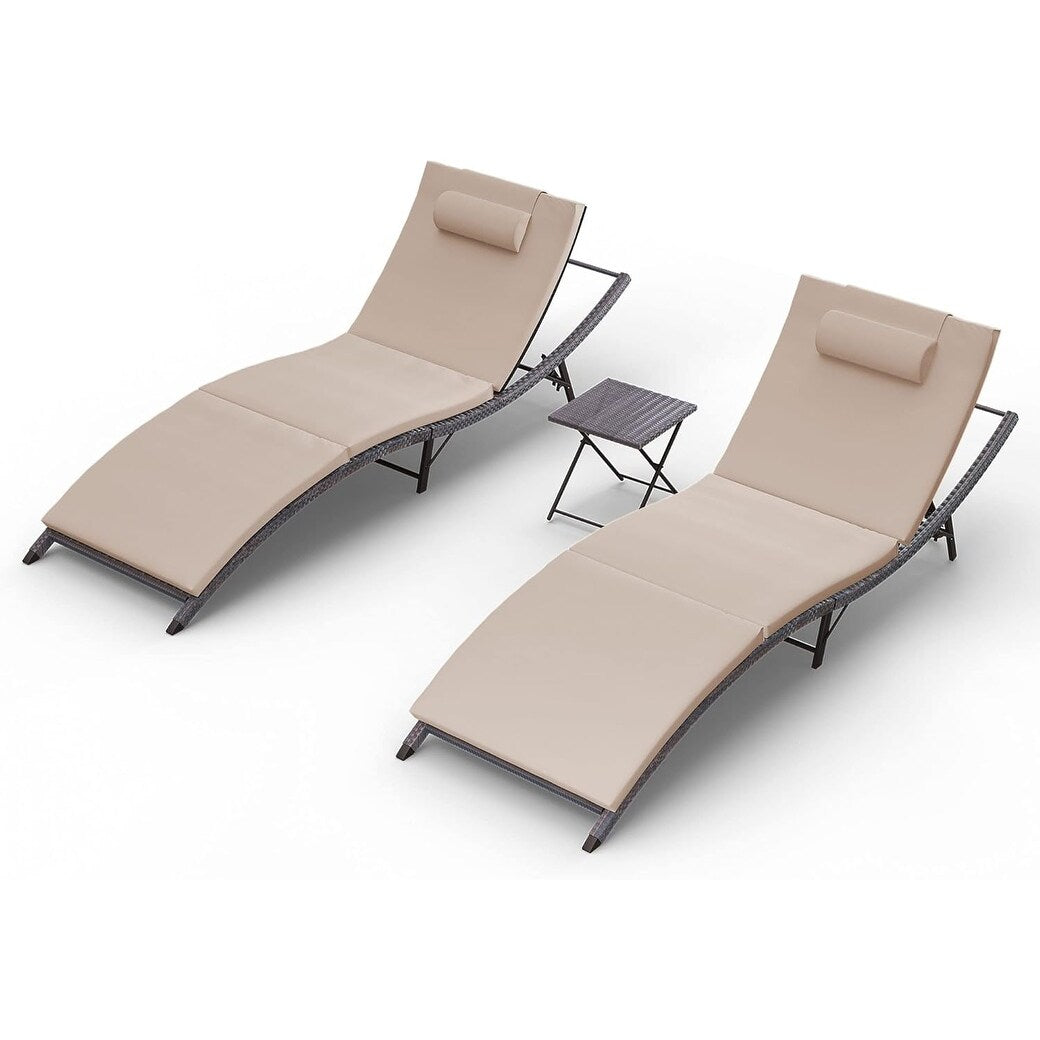 Set chaise lounge da esterno Kullavik in 3 pezzi