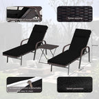 Set chaise lounge da esterno Kullavik in 3 pezzi