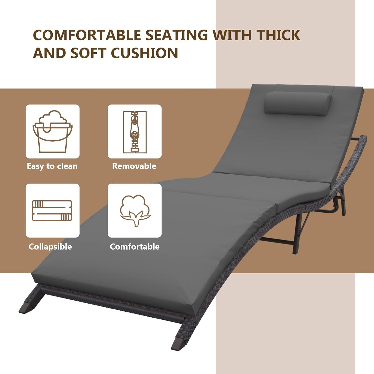 Set chaise lounge da esterno Kullavik in 3 pezzi