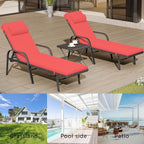Set chaise lounge da esterno Kullavik in 3 pezzi