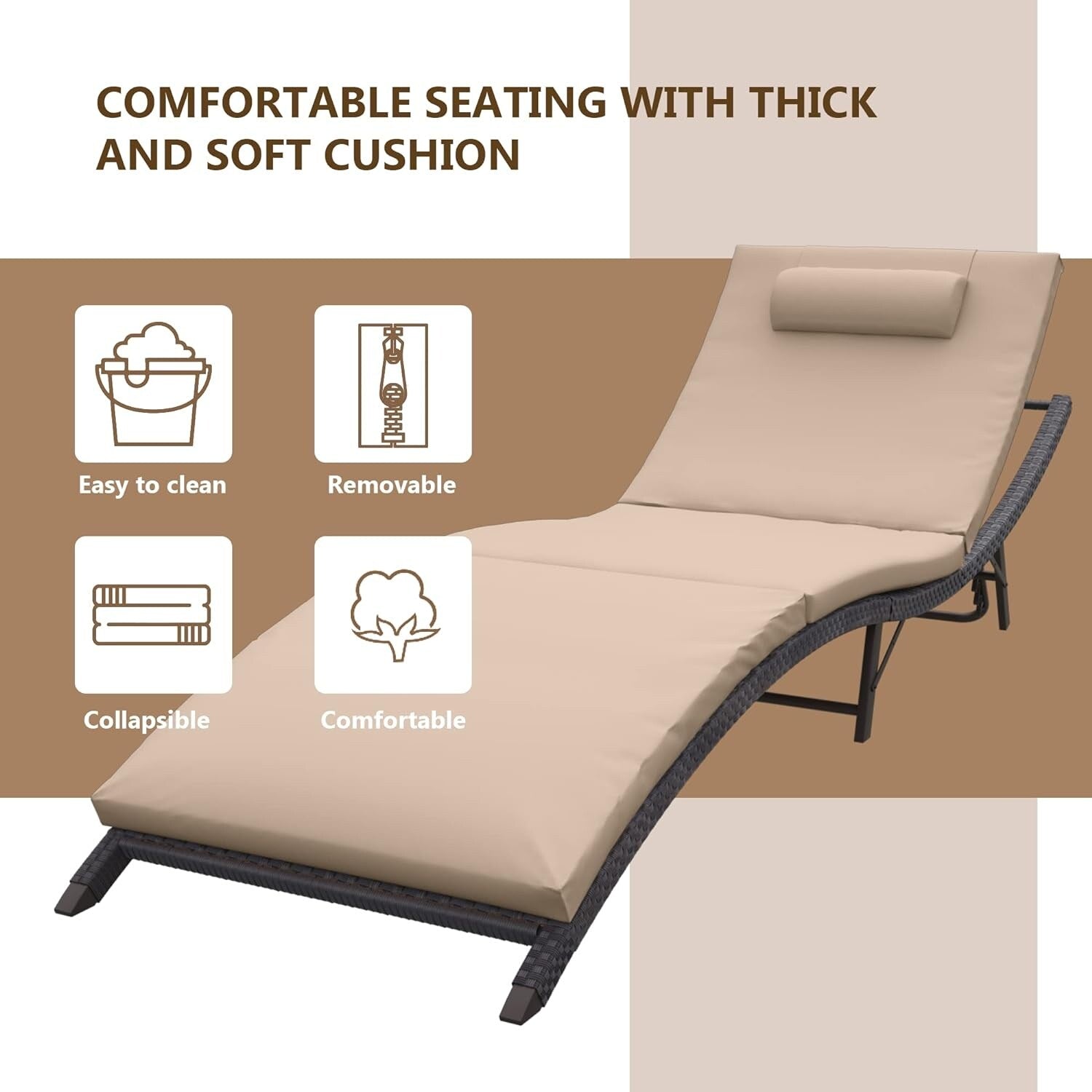 Set chaise lounge da esterno Kullavik in 3 pezzi