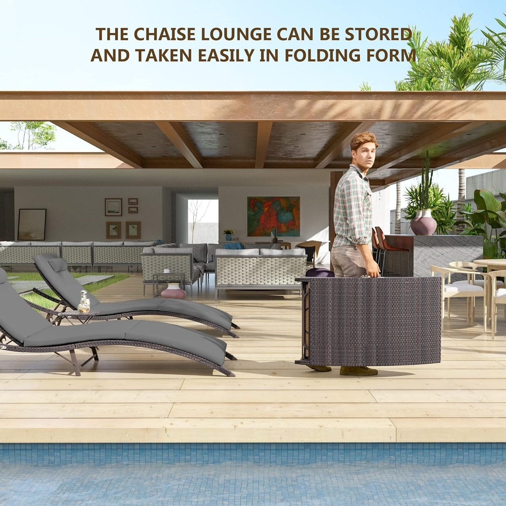 Set chaise lounge da esterno Kullavik in 3 pezzi